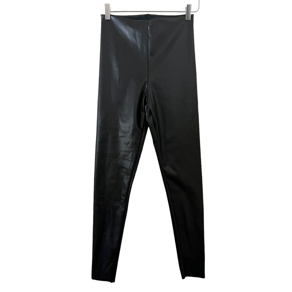 🌵 Joie NWT Women's Black Faux Leather Leggings Contemporary Fit - Size XS-Medium